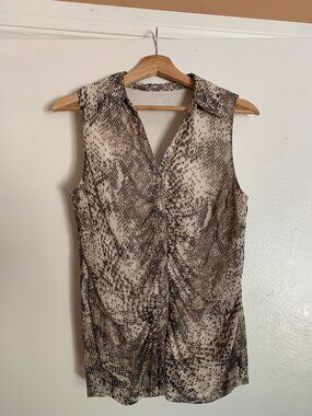 Splatter Cheetah Print Button Up Tank